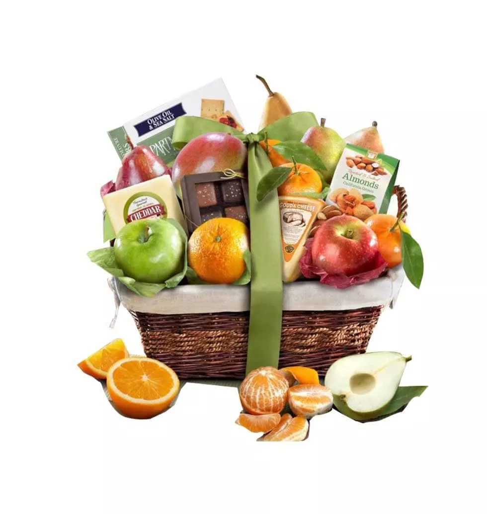 Fruit and Favorites Gift Basket Deluxe