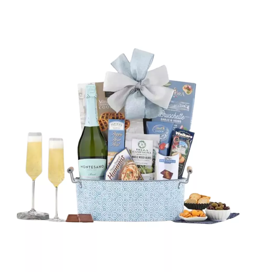 Bubbles and Decadent Snack Selection