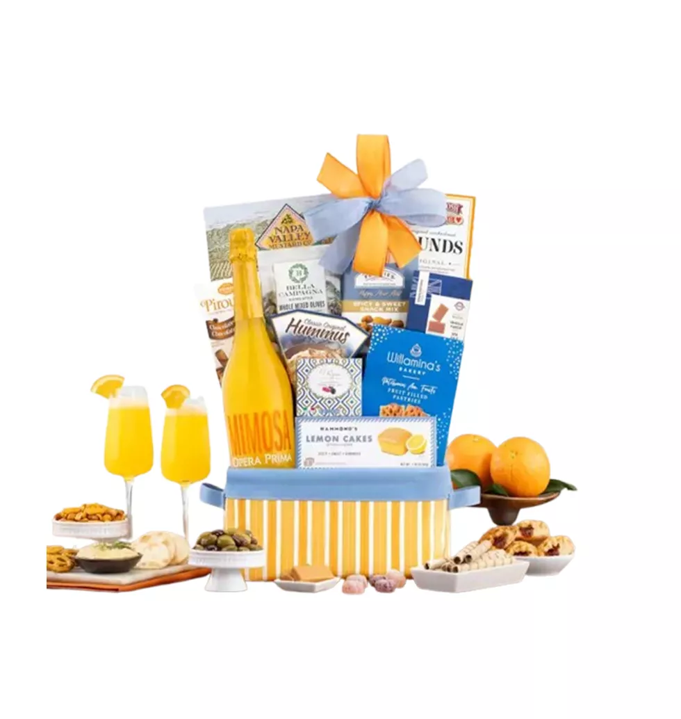 Elegant Mimosa and Snack Selection
