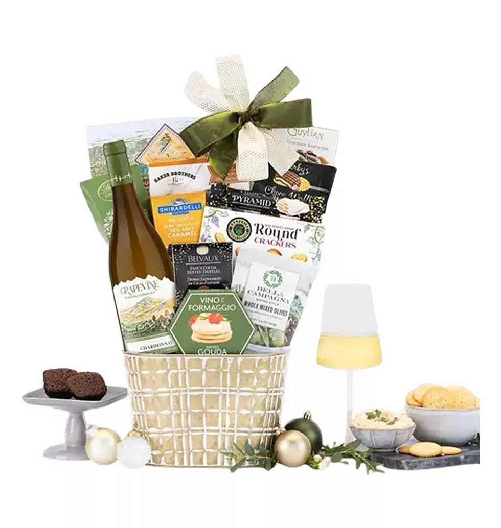 Gourmet Wine & Snack Gift Basket