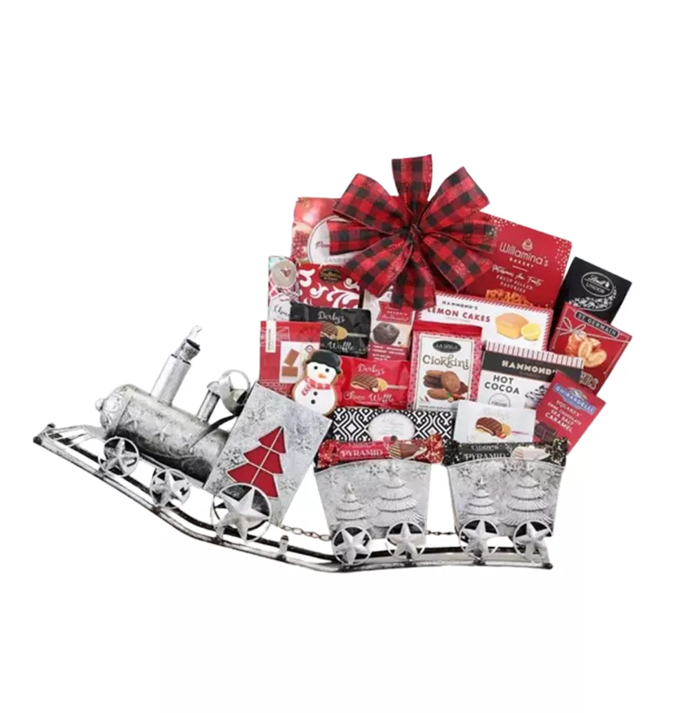 Yuletide Indulgence Train Gift Basket