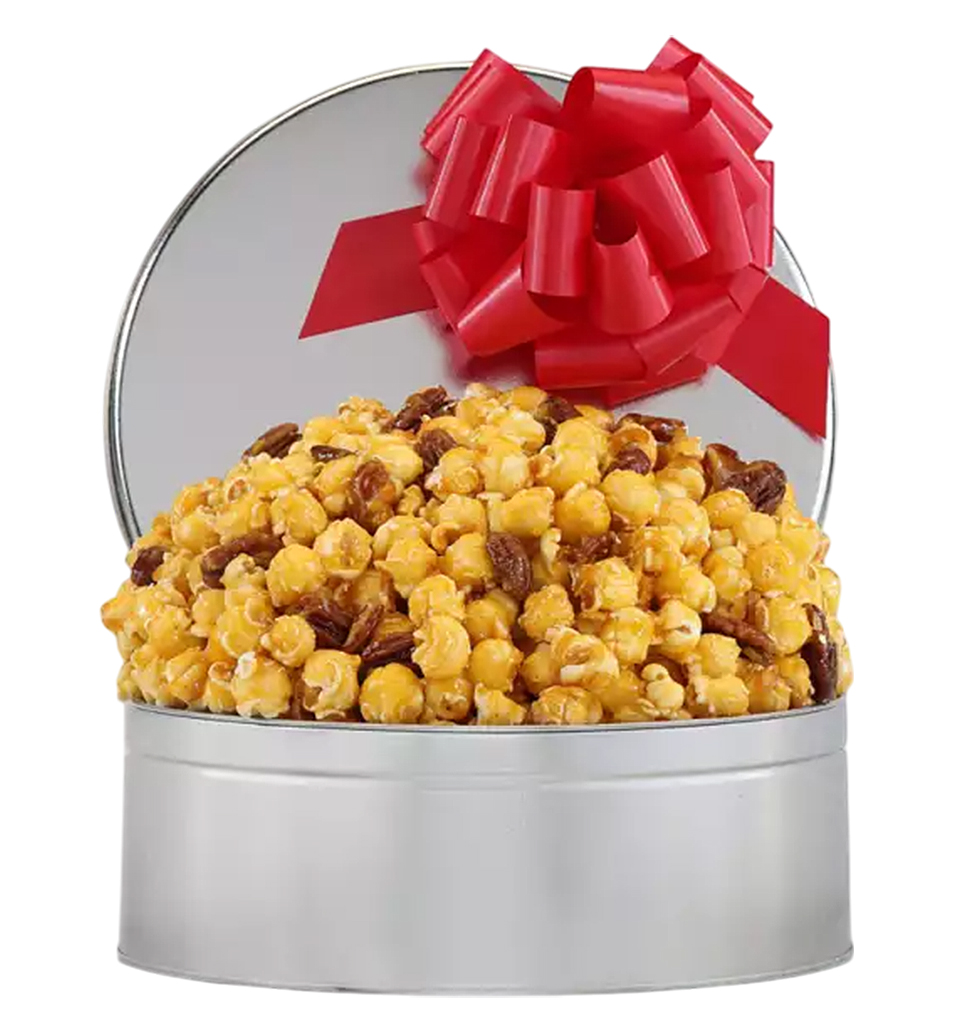 Delightful Almond Pecan Popcorn Tin