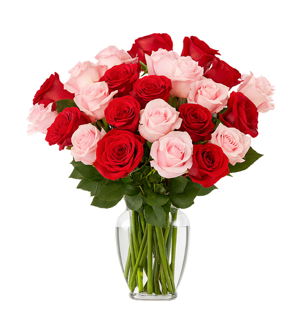 Premium Pink & Red Roses Arrangement