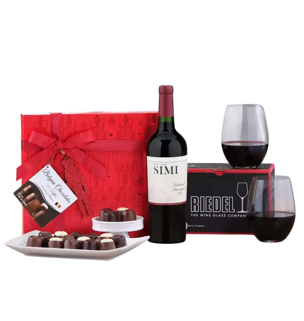 Belgian Chocolates & Wine Gift Set