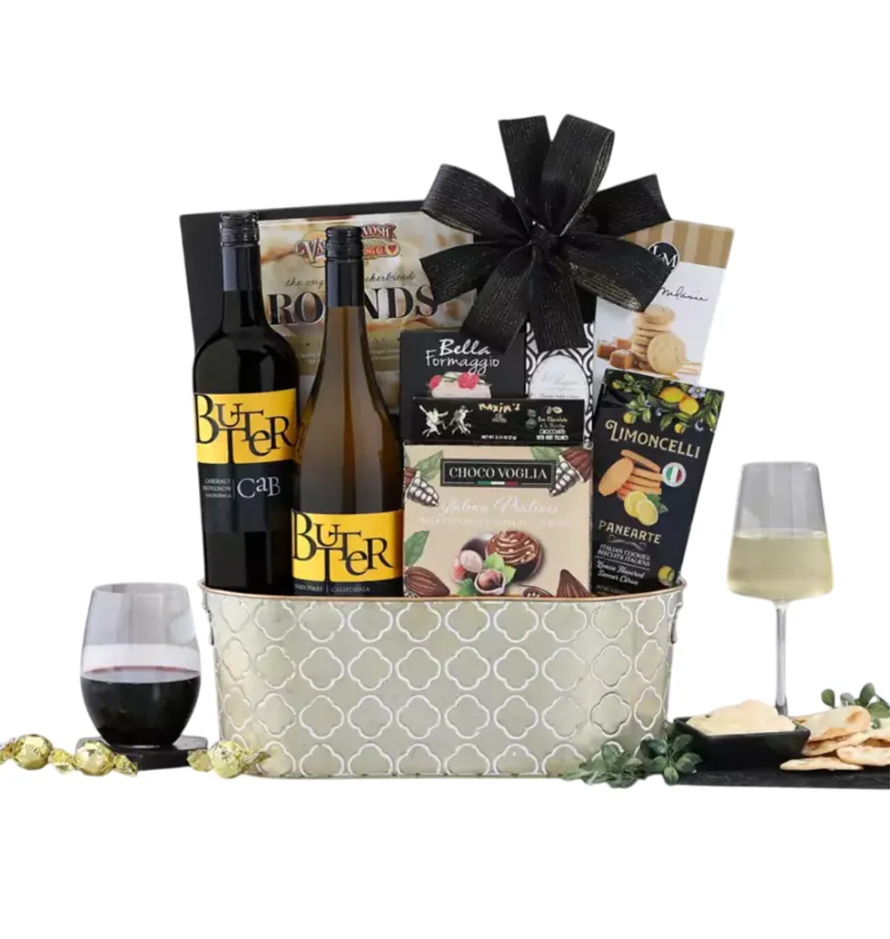 Butter Wines & Gourmet Snacks Hamper