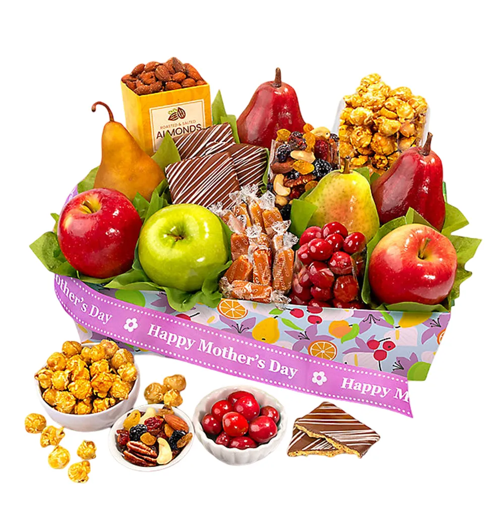 Joyful Mother's Day Gourmet Fruit Basket - Shipping 04/01/2026
